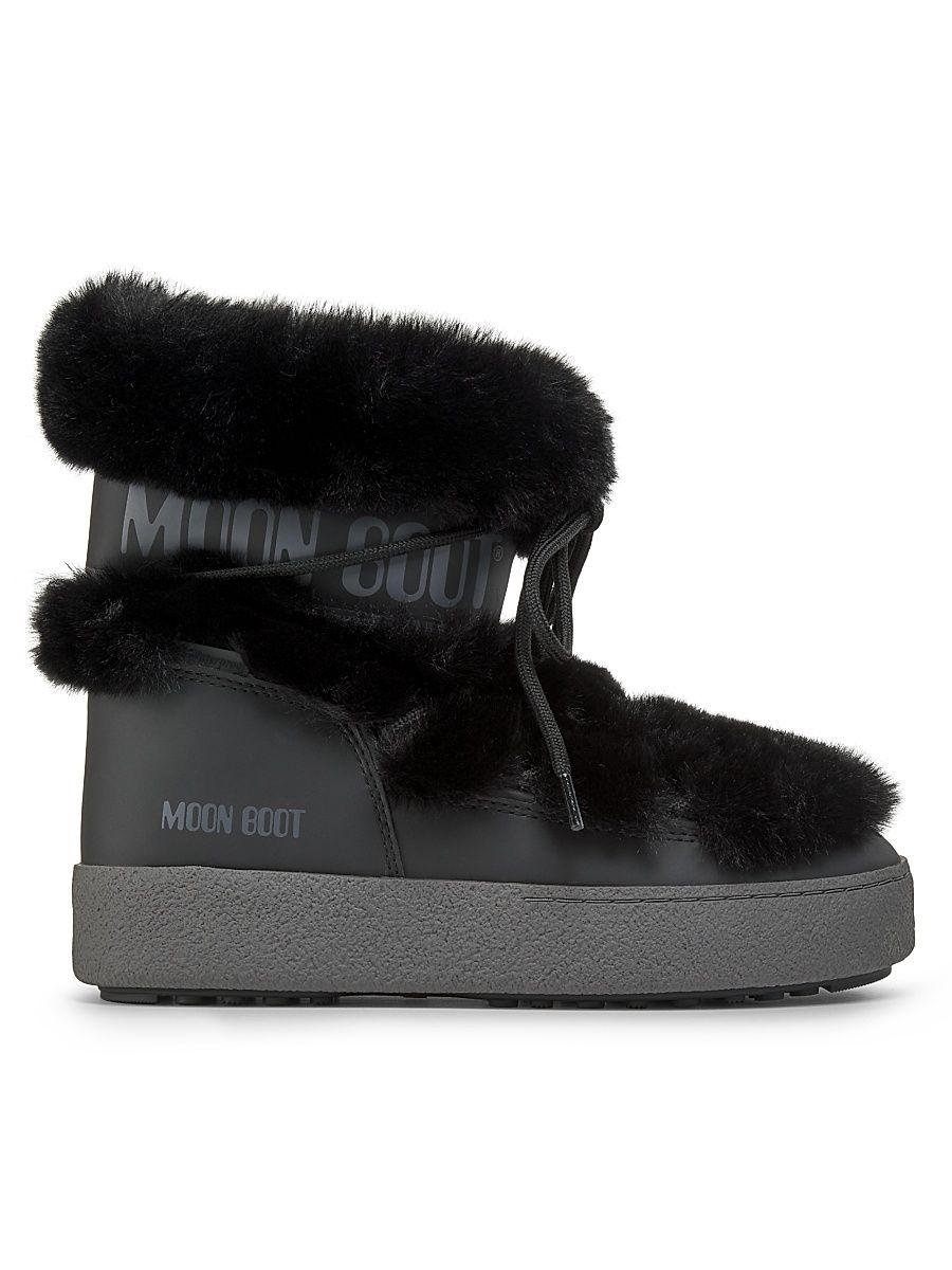 Women's Faux Fur Boots - Black - Size 6