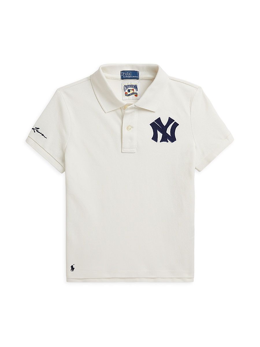 Little Girl's & Girl's Yankees Polo Shirt - Deckwash White - Size 7