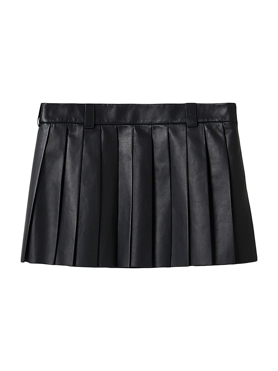 Women's Nappa Leather Skirt - Black - Size 6