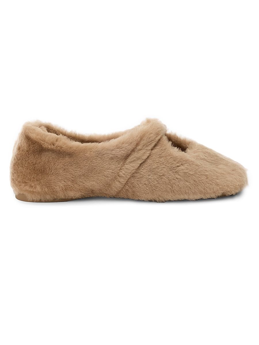 Women's Pebble Soft Shearling Ballerina Flats - Oak - Size 11