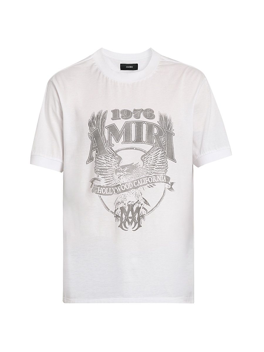 Men's Amiri Eagle Crewneck T-Shirt - White - Size Small