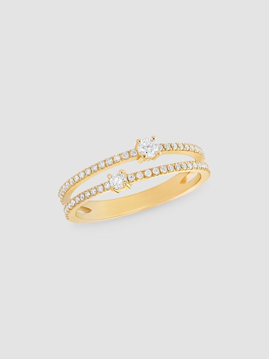 Lana Women's 14K Yellow Gold & 0.36 TCW Diamond Split-Band Ring - Yellow Gold - Size 7