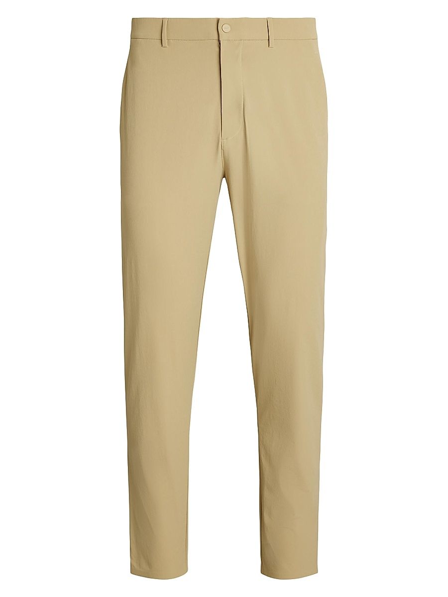 Men's Matte Stretch-Nylon Straight-Fit Pants - Classic Khaki - Size 38