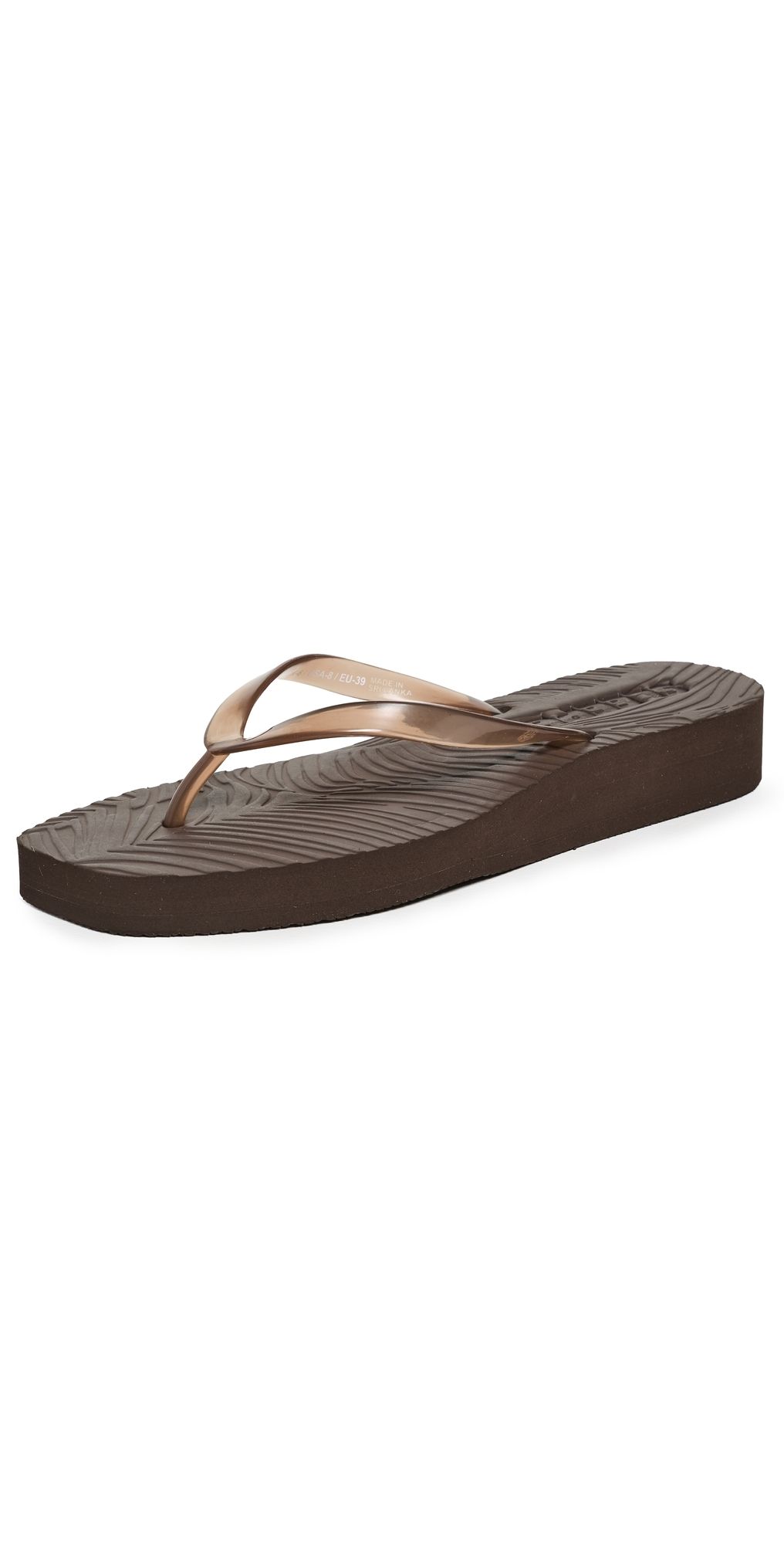 SLEEPERS Platform Transparent Flip Flops Brown Transparent 41