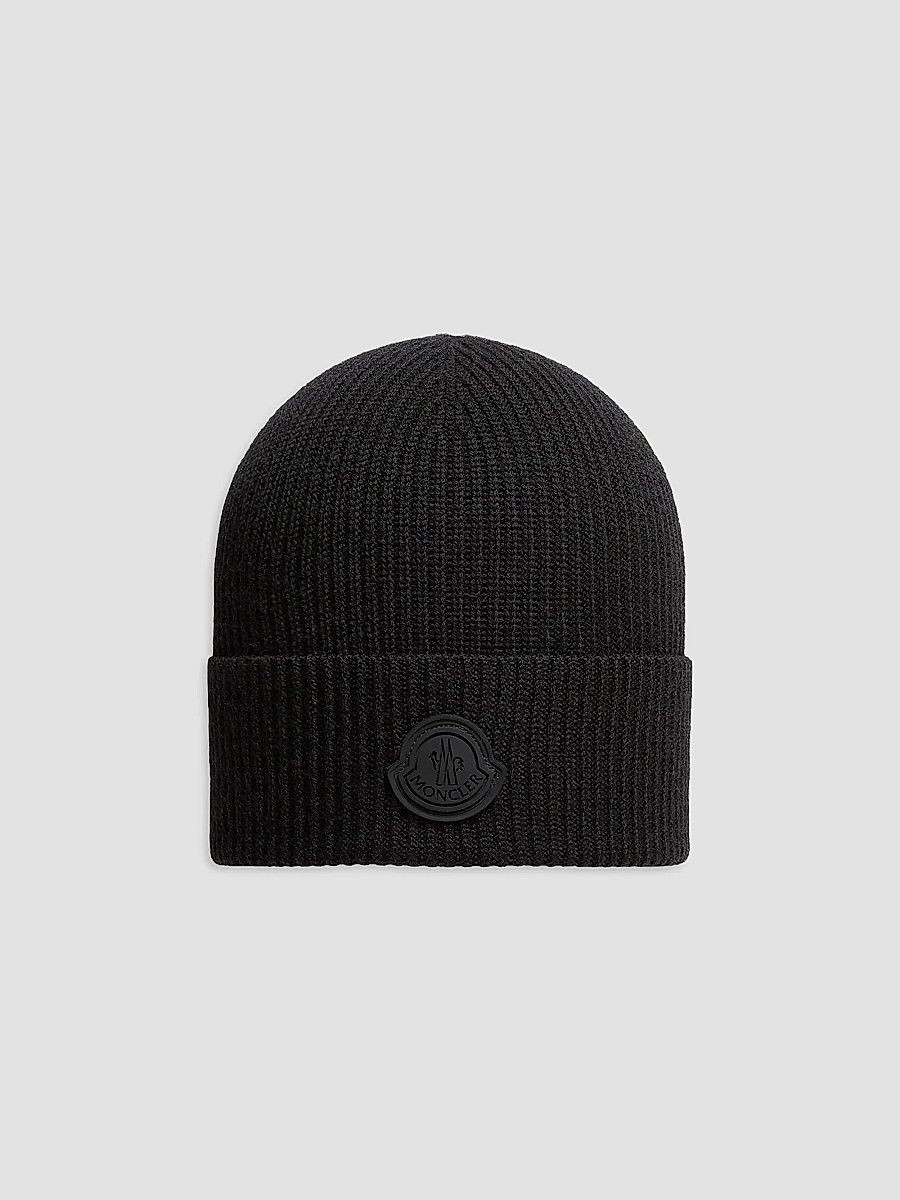 Men's Beanie Hat in Wool - Black