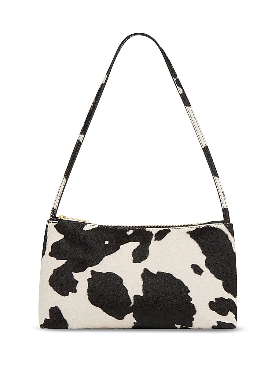 Women's Gaia Cow Print Calf Hair Shoulder Bag - Printed Pony Hair