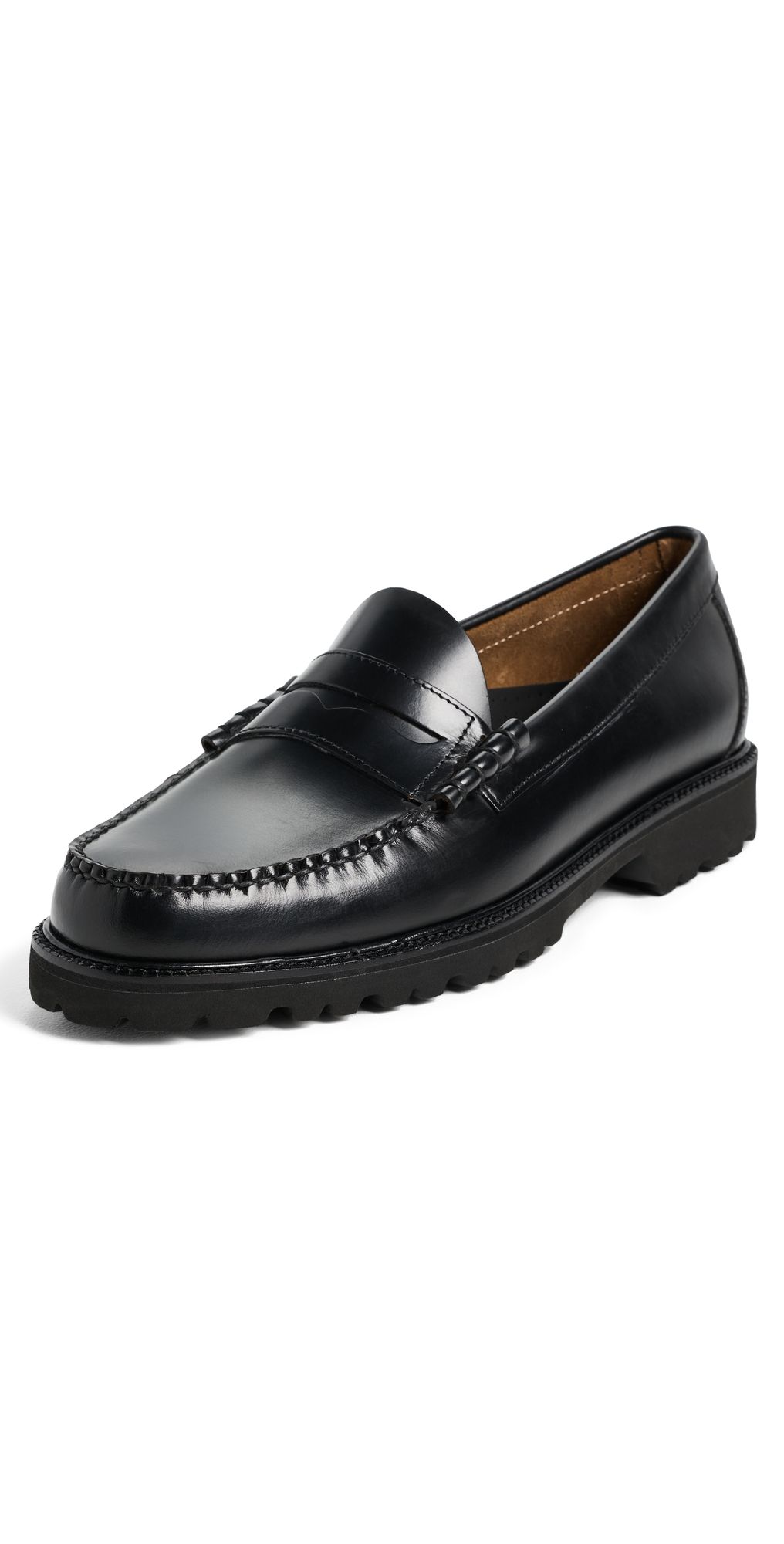 G. H. Bass Larson Lug Weejuns Loafers Black Leather Box 14