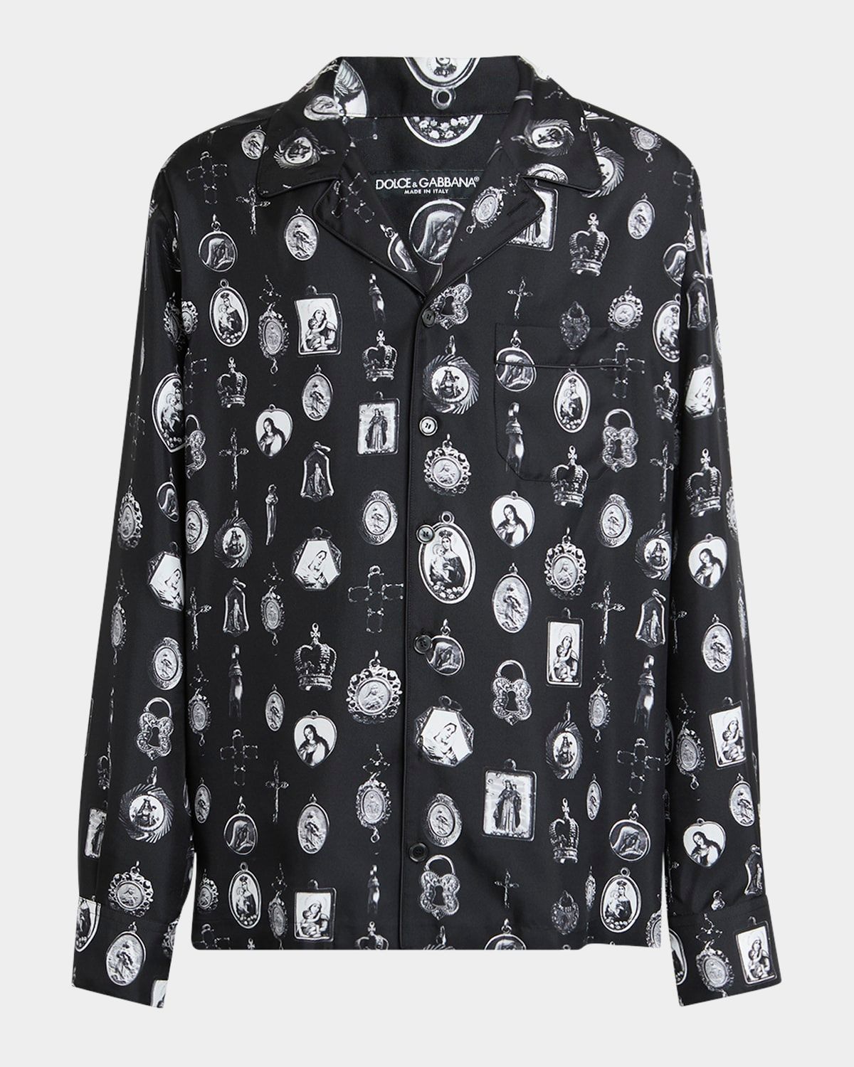 Men & apos;s Silk Medagliette Vanity Sport Shirt