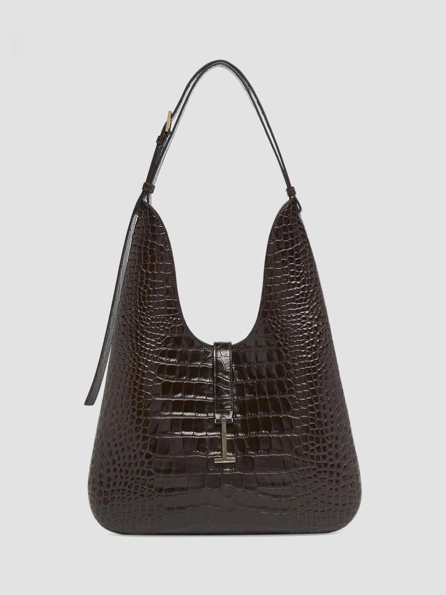 TOM FORD Women's Arc Croc-Embossed Mini Bag - Chocolate