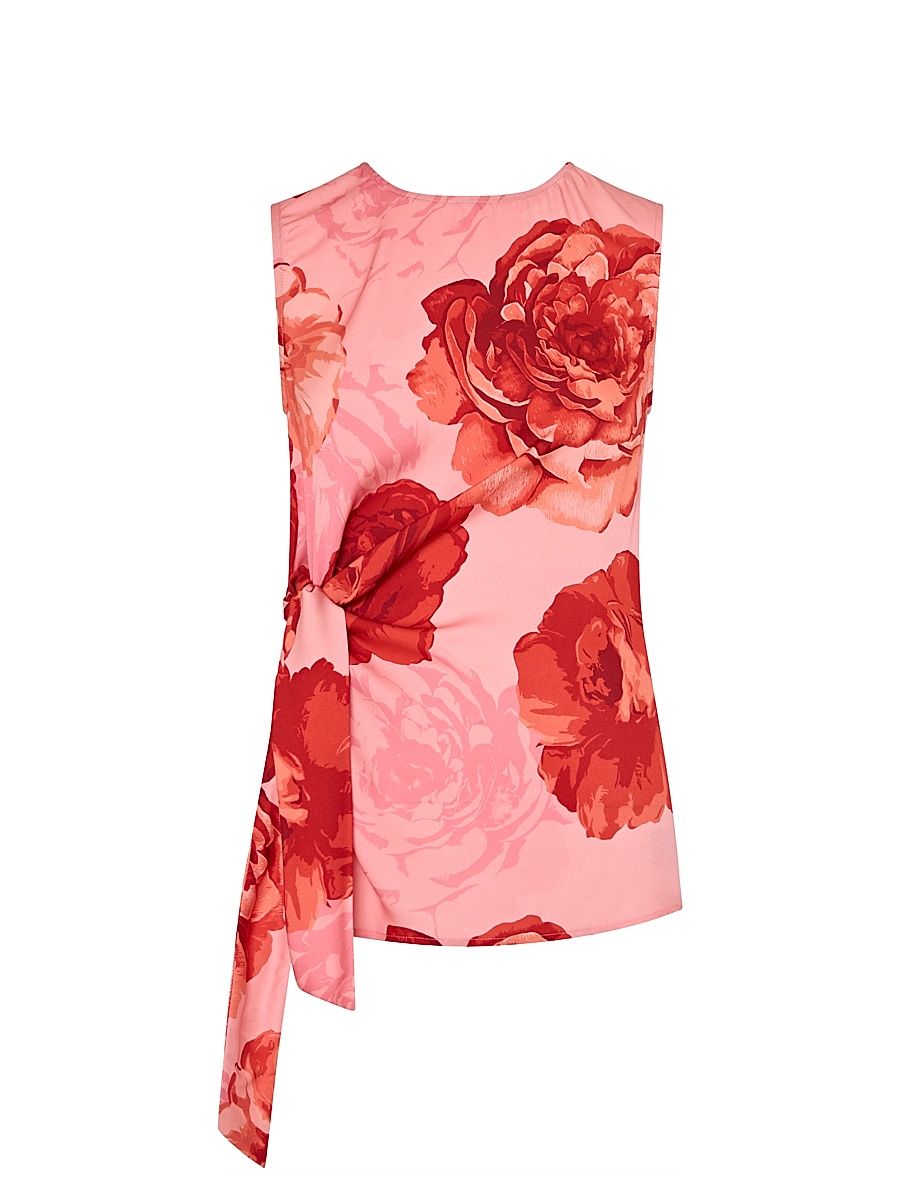 Women's Serena Floral Sleeveless Top - Pink Multi - Size Large