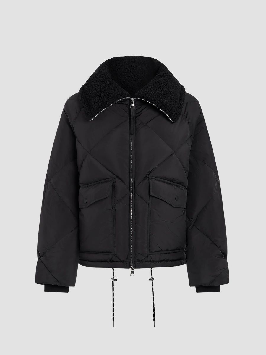 Varley Women's Holbrook Sherpa-Collar Puffer Coat - Black - Size XS