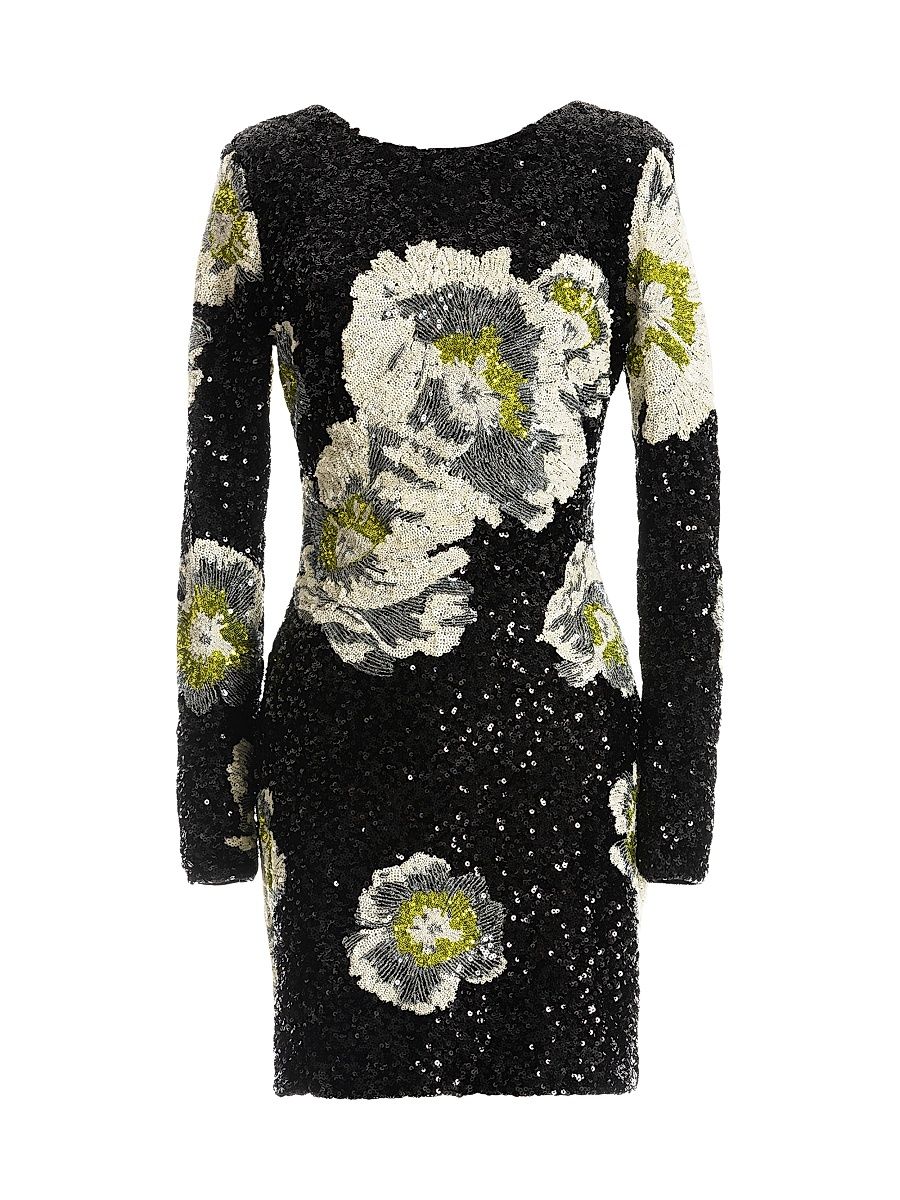 Women's Nathalia Sequin Body-Con Mini-Dress - Black Multi - Size XXL