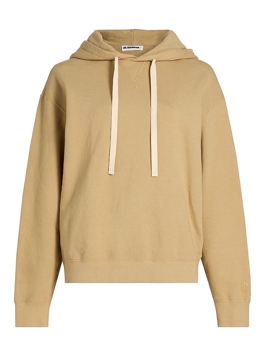 Women's Cotton Drawstring Hoodie - Cereal - Size XS