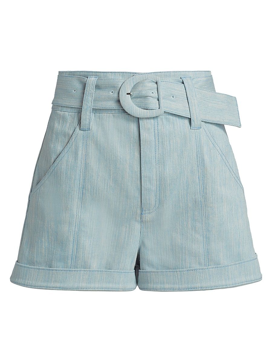 Women's Aldi Belted Melangé Shorts - Kettle Pond White - Size 12