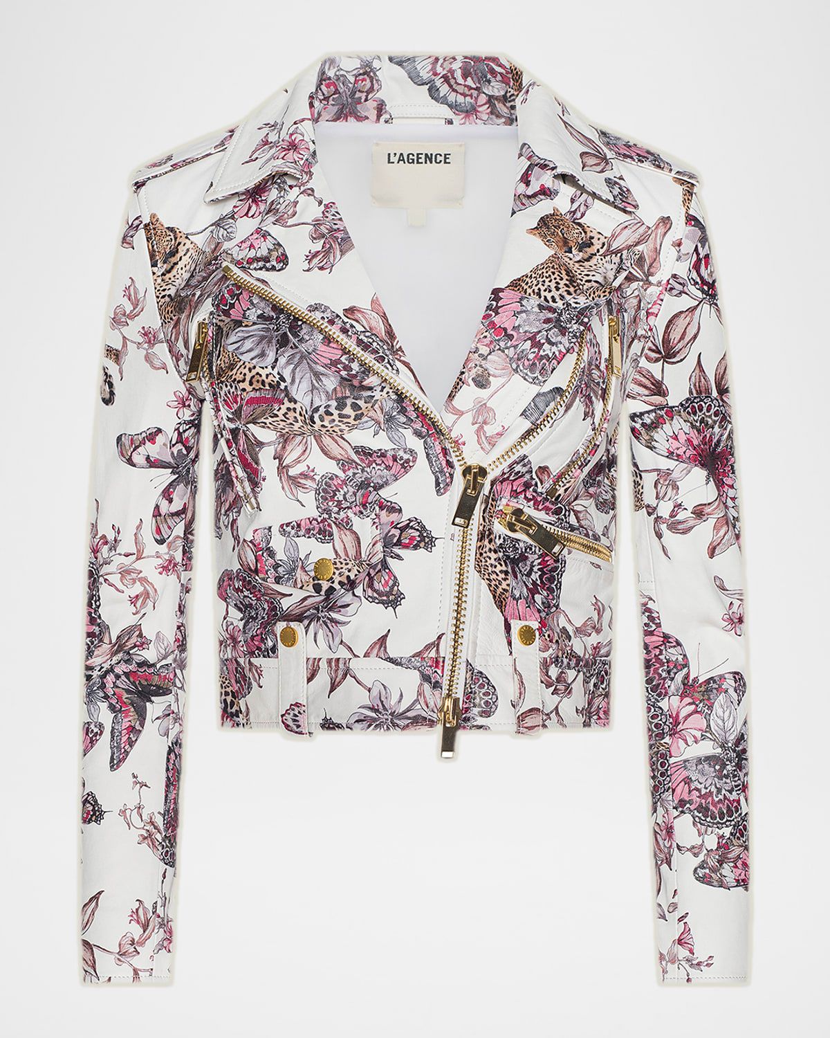 Blakely Printed Leather Biker Jacket