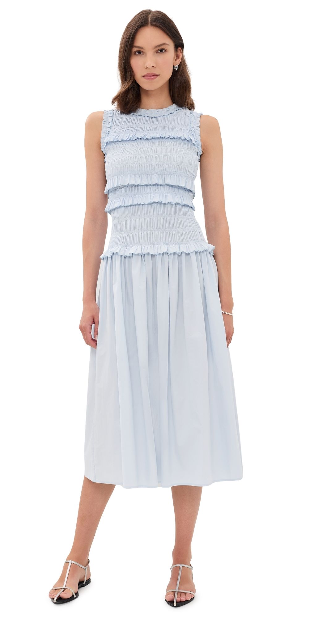 Rowing Blazers Cotton Smocked Dress Blue L