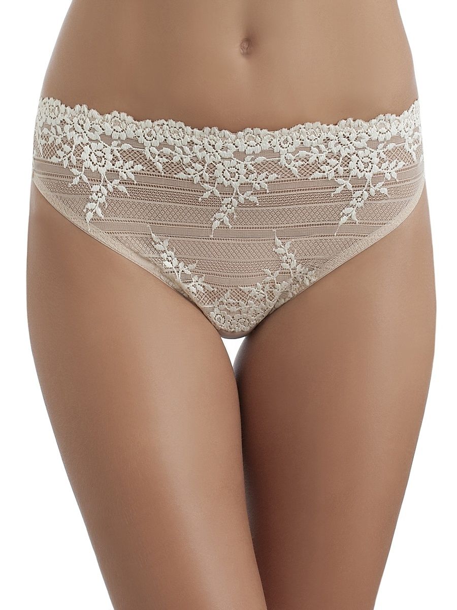 Women's Embrace Lace High-Cut Brief - Natural Nude - Size Medium