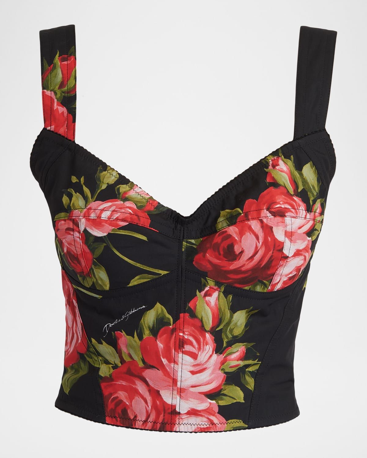 Floral-Print Corset Top