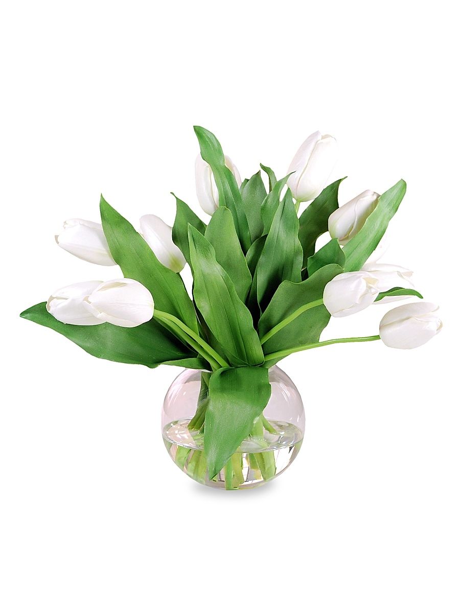 Everyday Floral Imitation Tulip In Bubble Bowl