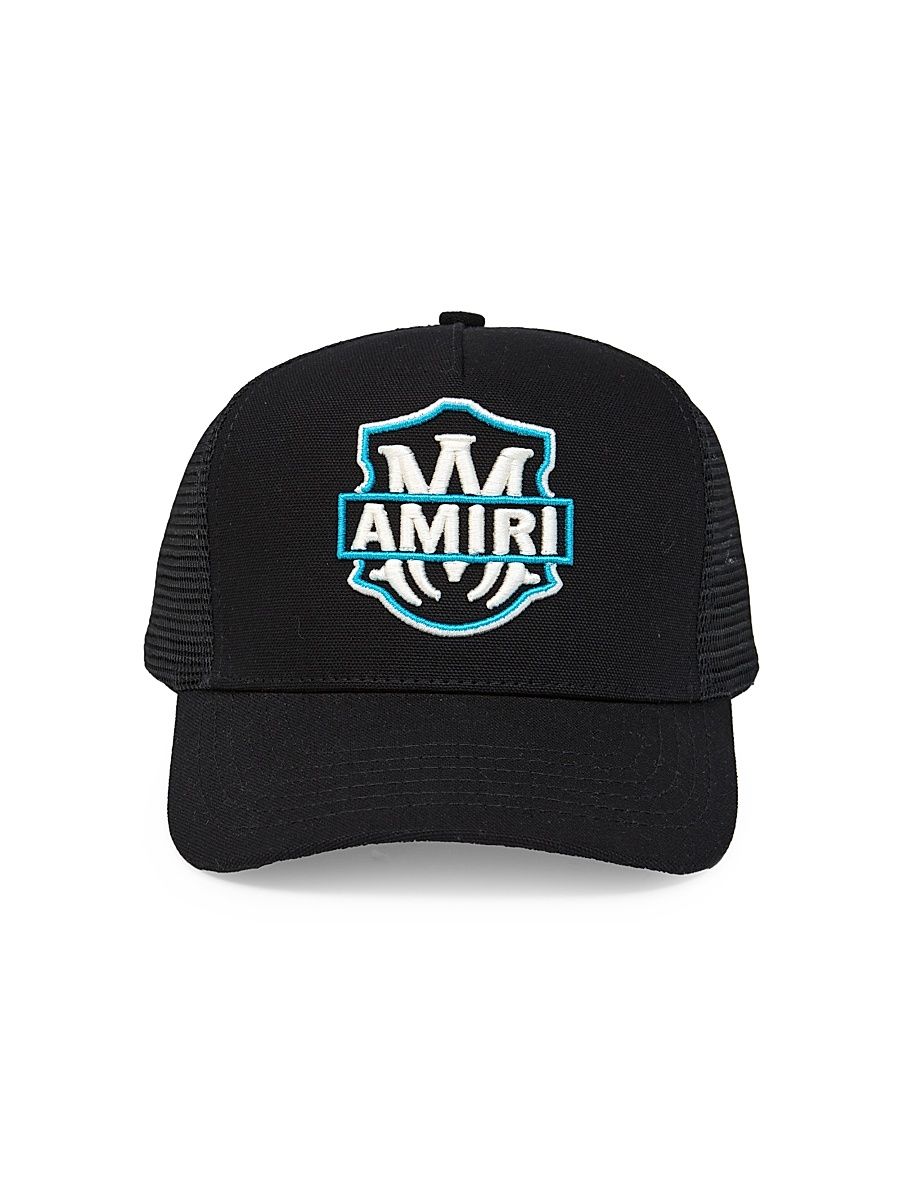 Men's Logo-Embroidered Canvas Trucker Hat - Black