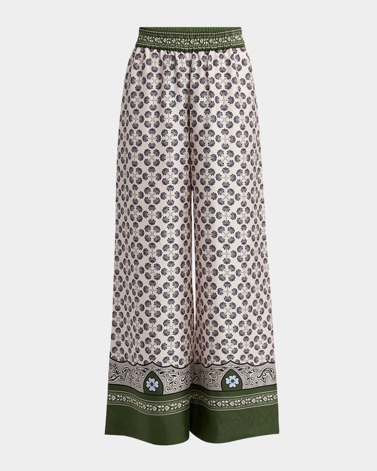 Silk-Twill Wide-Leg Palazzo Pants