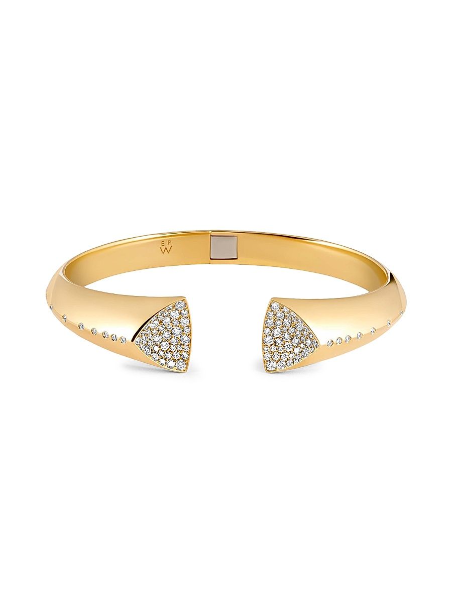 Women's Geode 18K Yellow Gold & Diamond Cuff - Gold