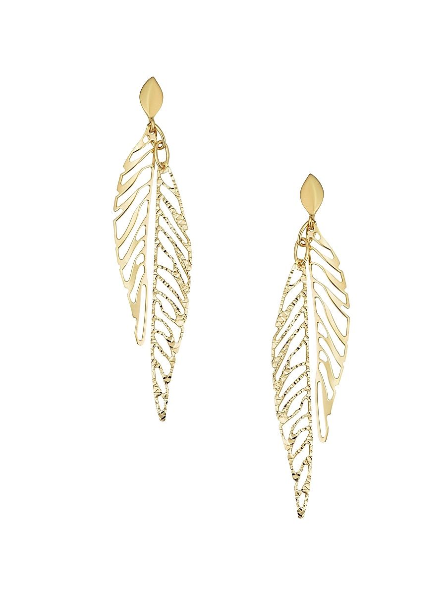 Women's 14K Yellow Solid Gold Dante Drop Earrings - Yellow Gold