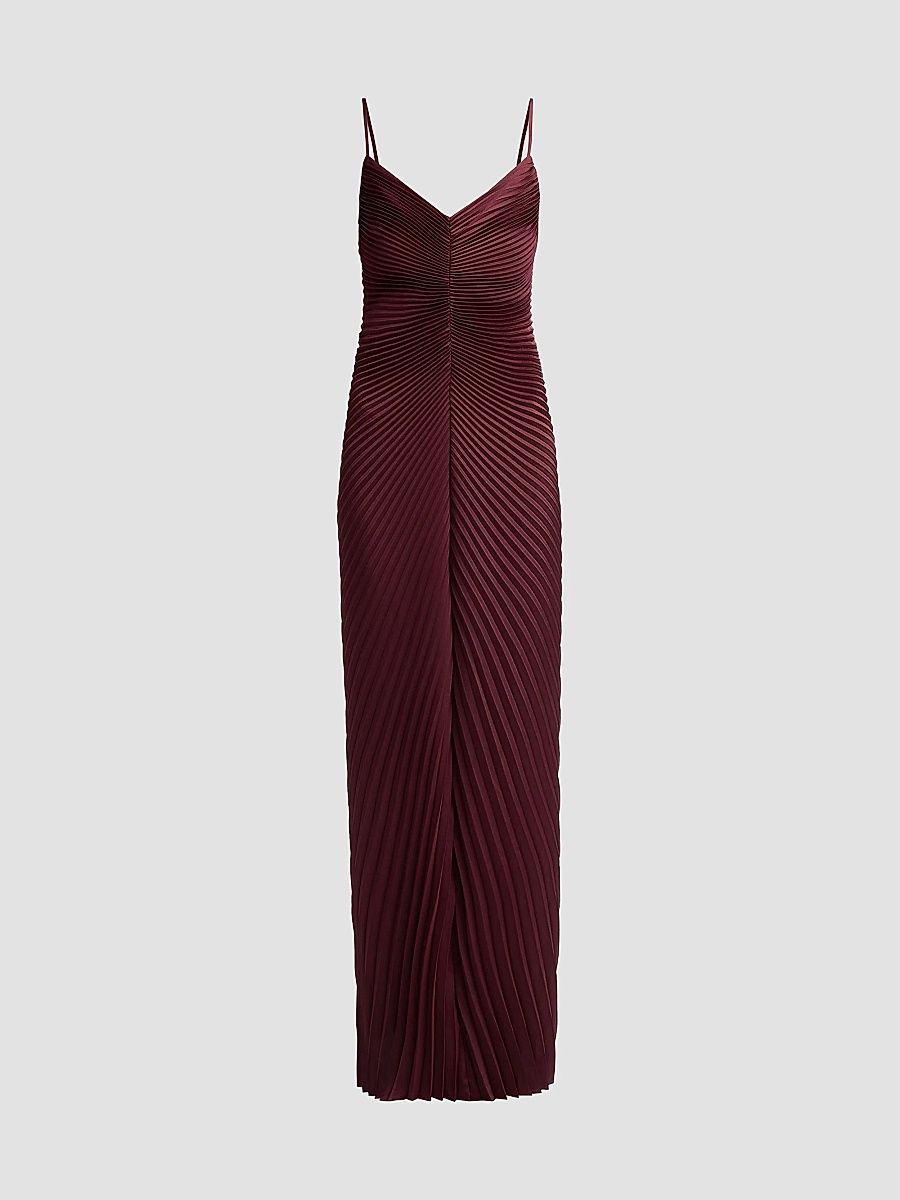A. L.C. Women's Genevieve Pleated Gown - Pinot Red - Size 14