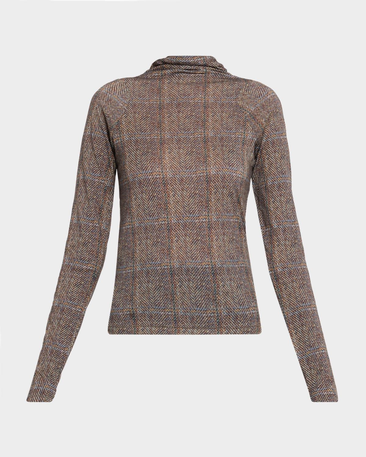 Shaw Plaid Turtleneck Top