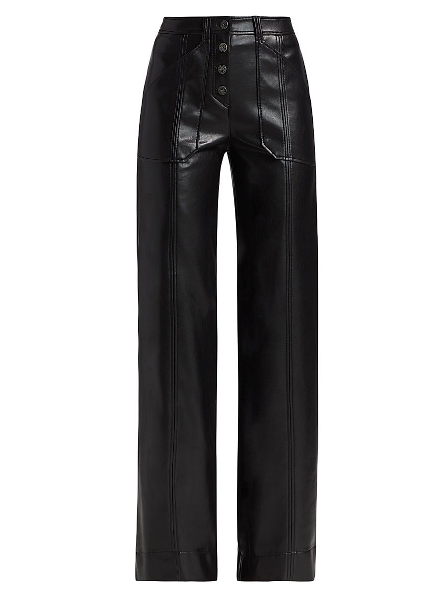 Women's Benji Faux Leather Pants - Black - Size 16