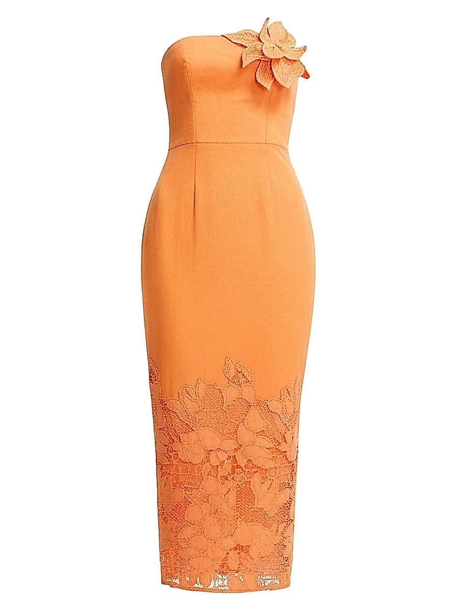Women's Viviana Floral Cocktail Dress - Apricot - Size XXL
