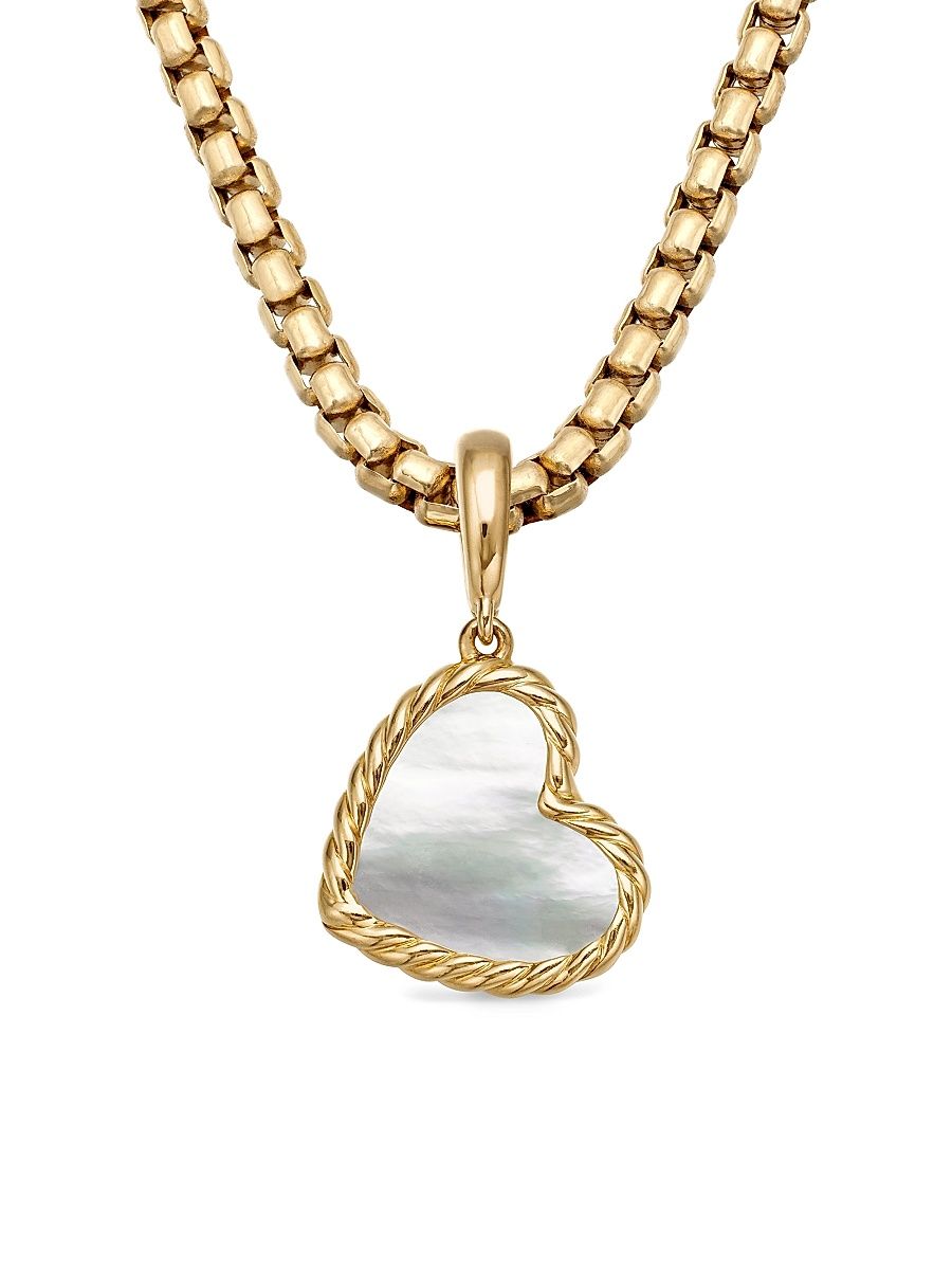 Women's DY Elements Heart Amulet in 18K Yellow Gold - Mother Of Pearl
