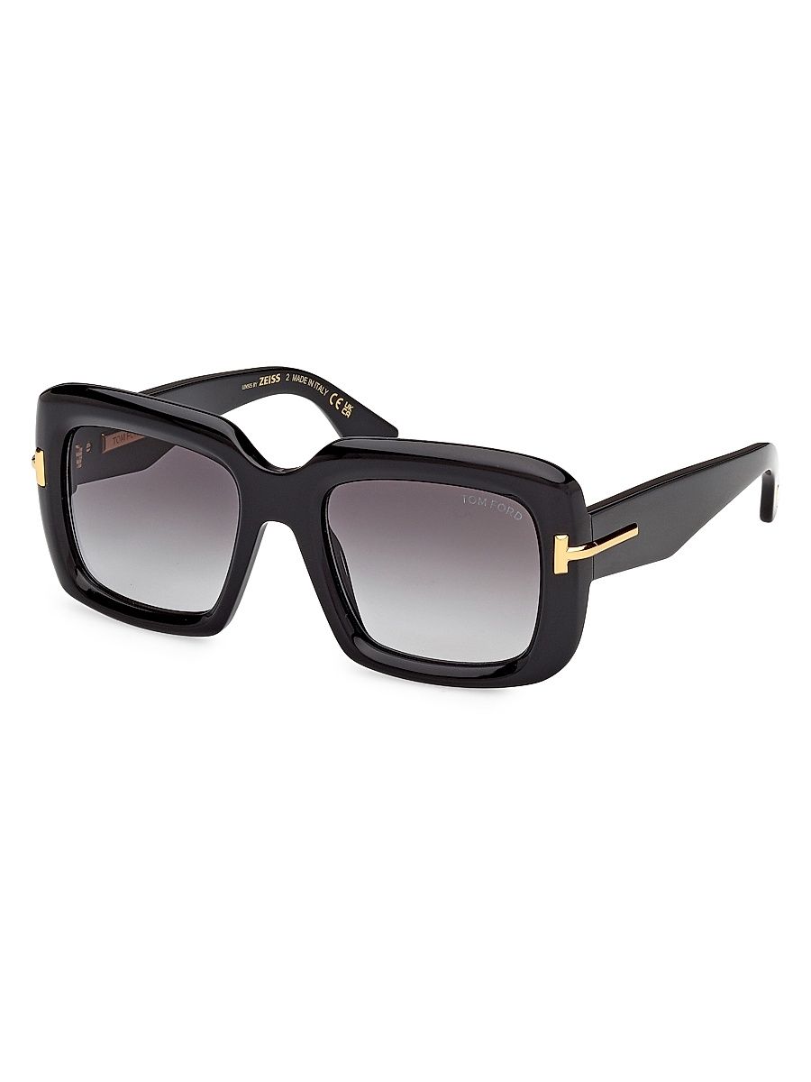 Women's TOM FORD Icon 53MM Square Sunglasses - Black