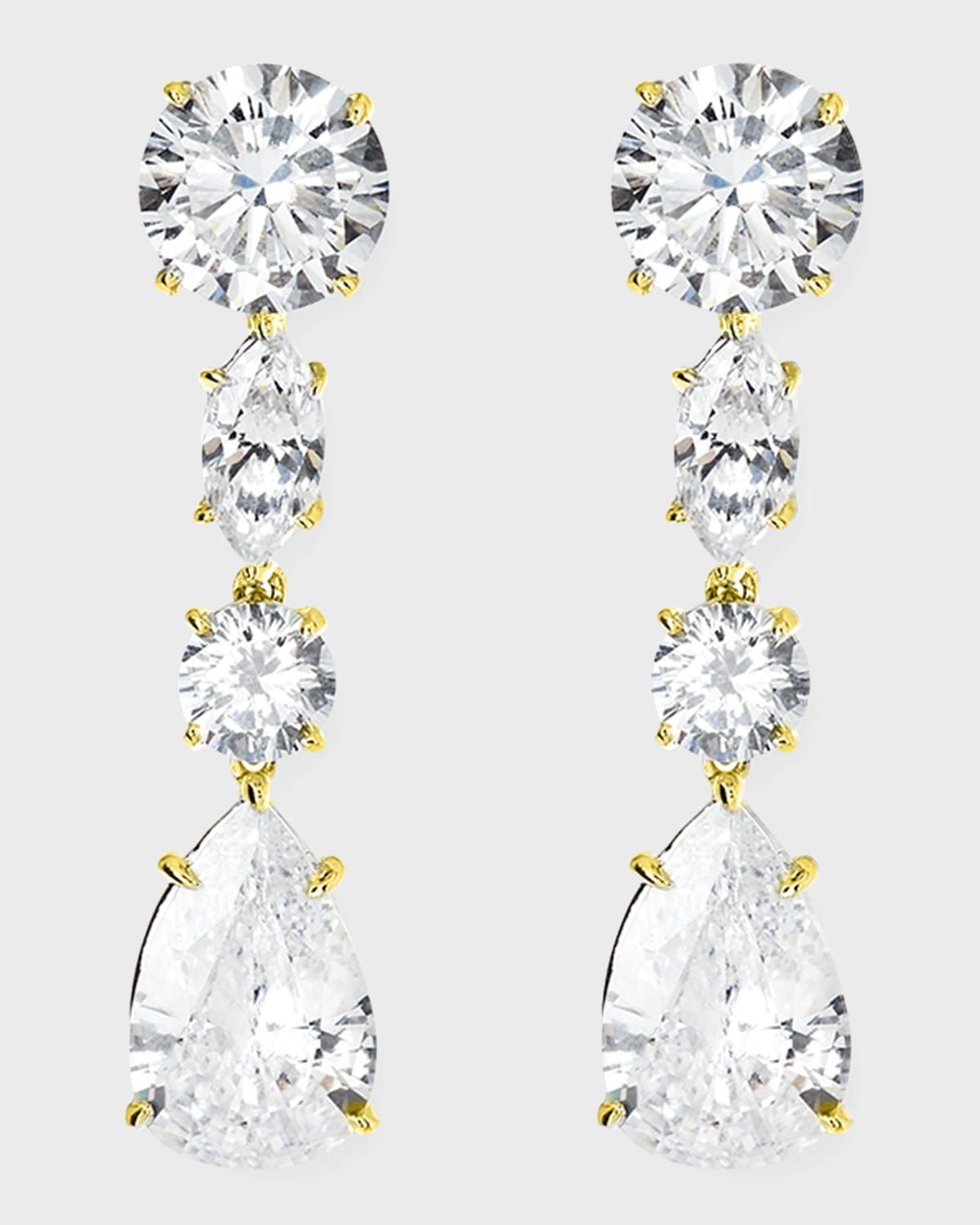 12 TCW Linear CZ Drop Earrings