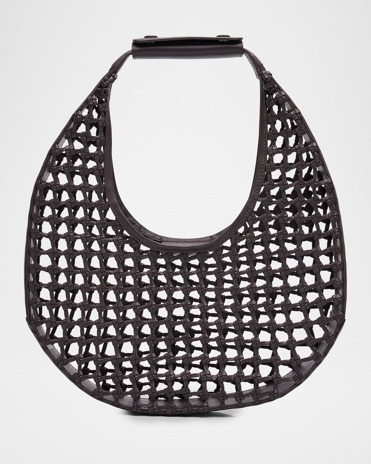 Moon Open-Knot Leather Shoulder Bag