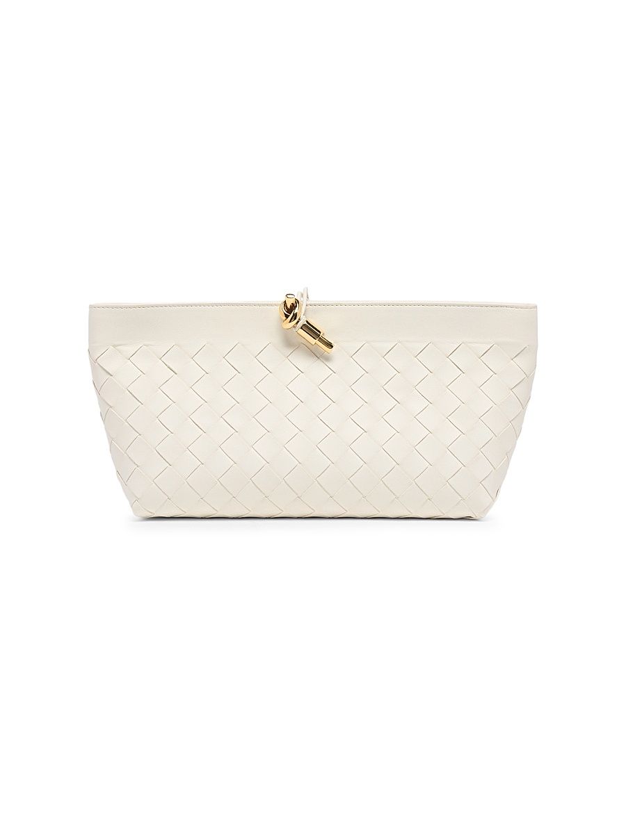 Women's Andiamo Intrecciato Leather Clutch - Alabaster Muse Brass