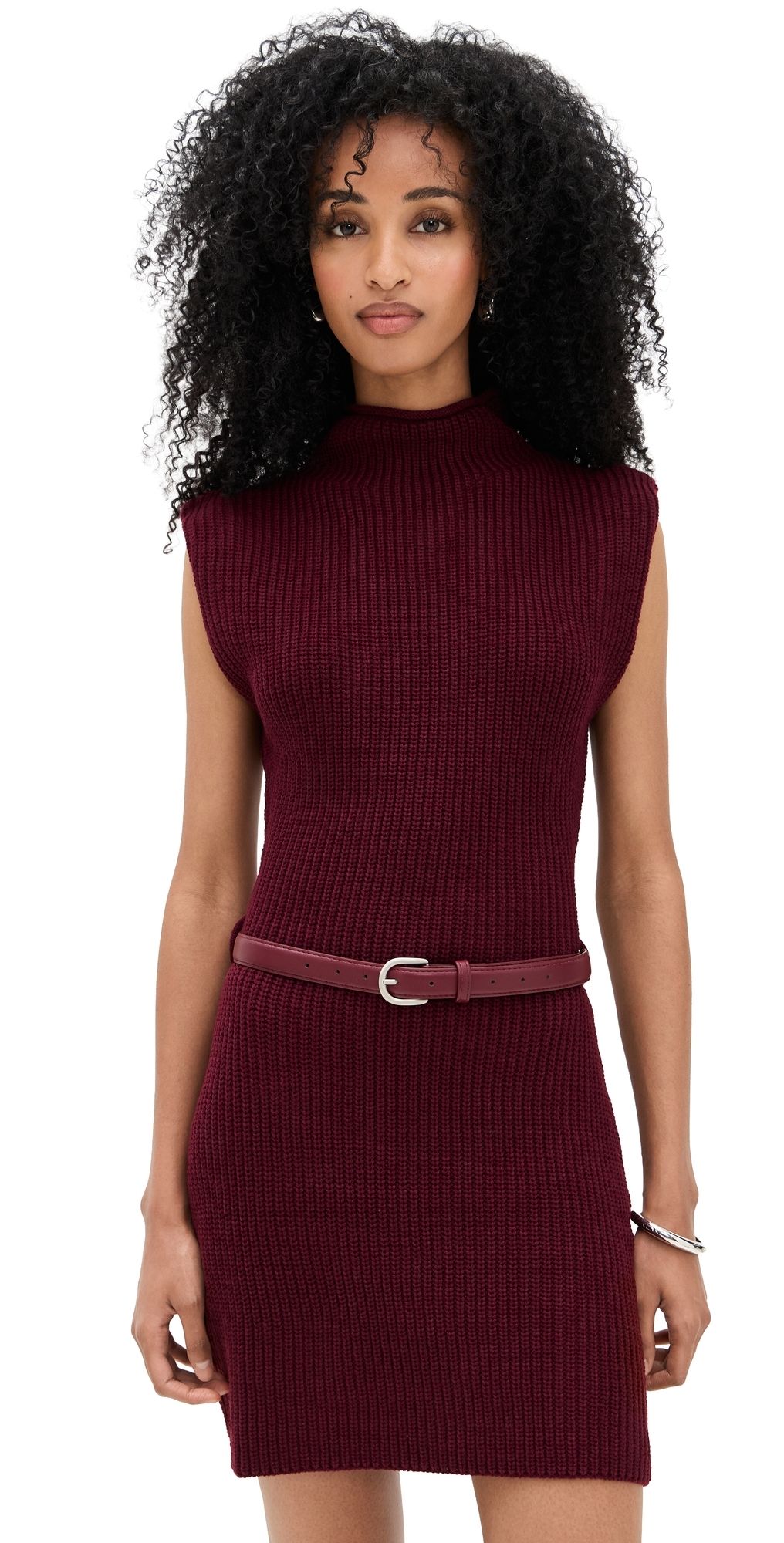 En Saison Nathalia Mini Sweater Dress Burgundy M