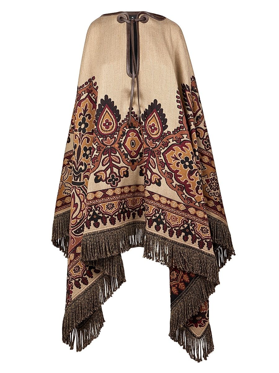 Women's Fair Isle-Inspired Wool-Blend Cape - Multi Beige