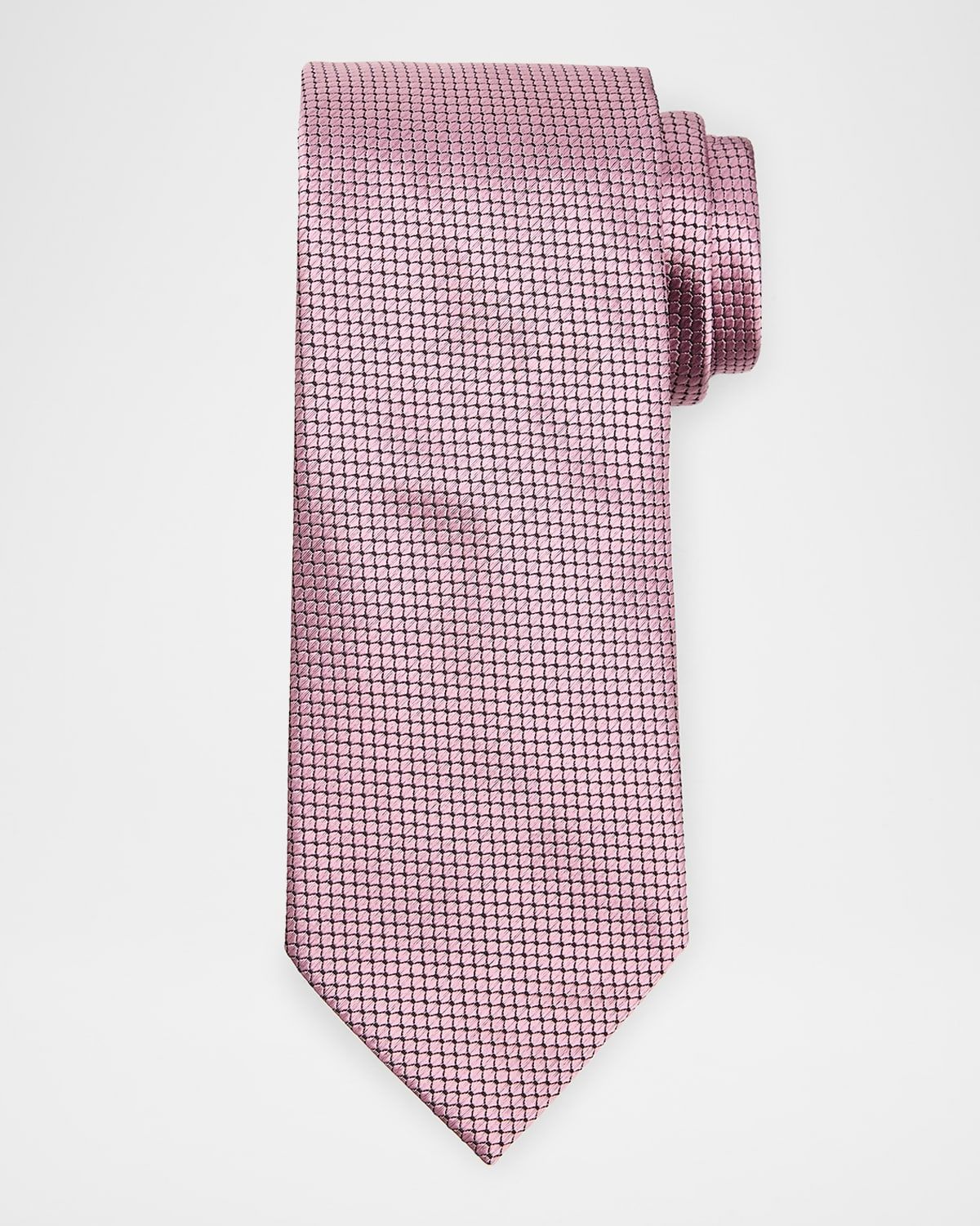 Men & apos;s Tonal Micro-Geometric Silk Tie