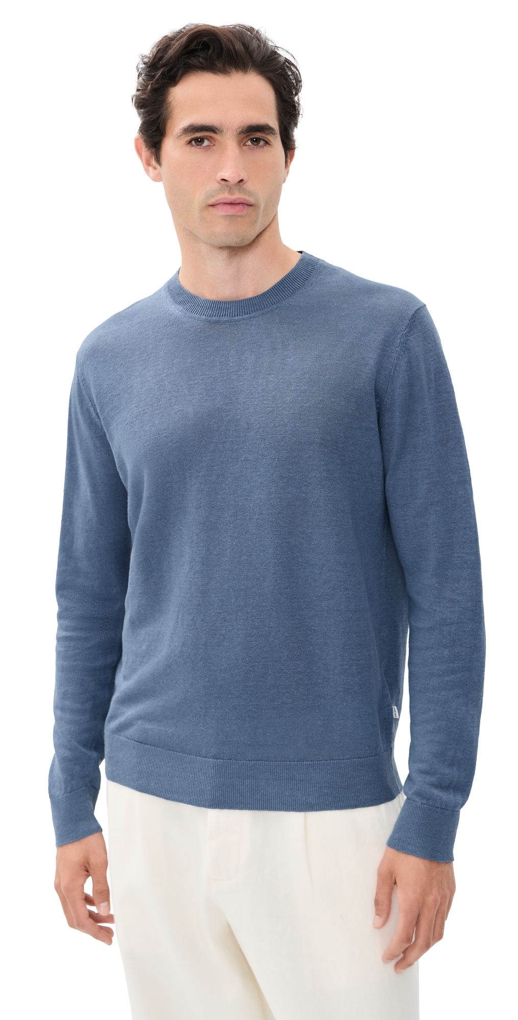 NN07 Ten Linen Sweater Stone Blue S