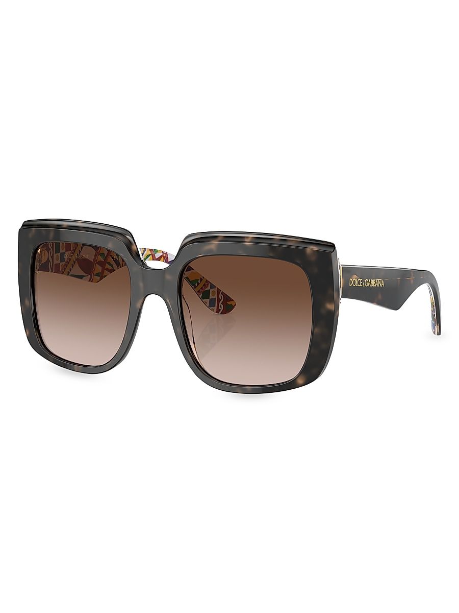 Women's 54MM Oversized Sunglasses - Dark Havana Brown Gradient