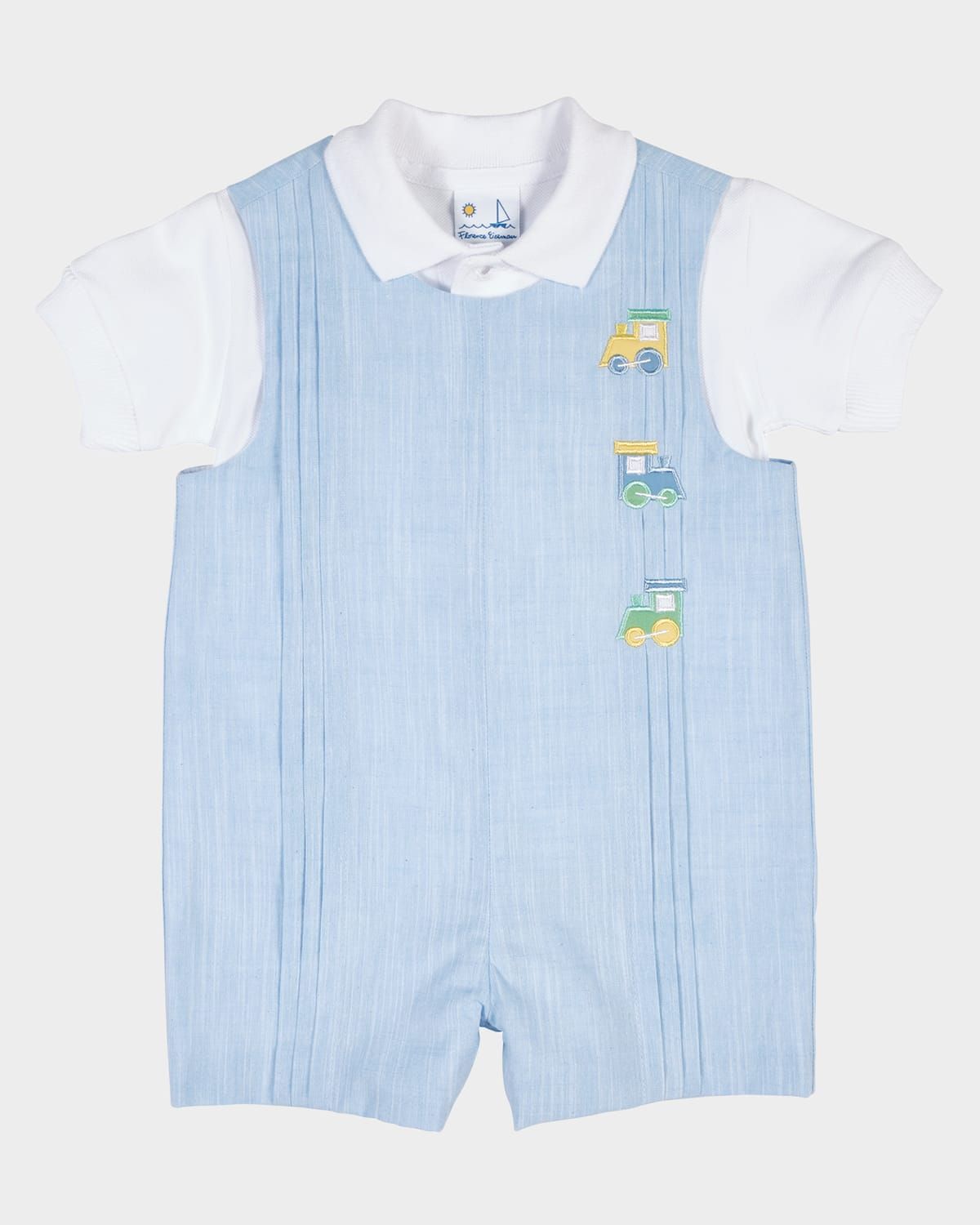 Kid & apos;s Linen-Look Shortall & Polo Shirt Set, Size 3M-24M