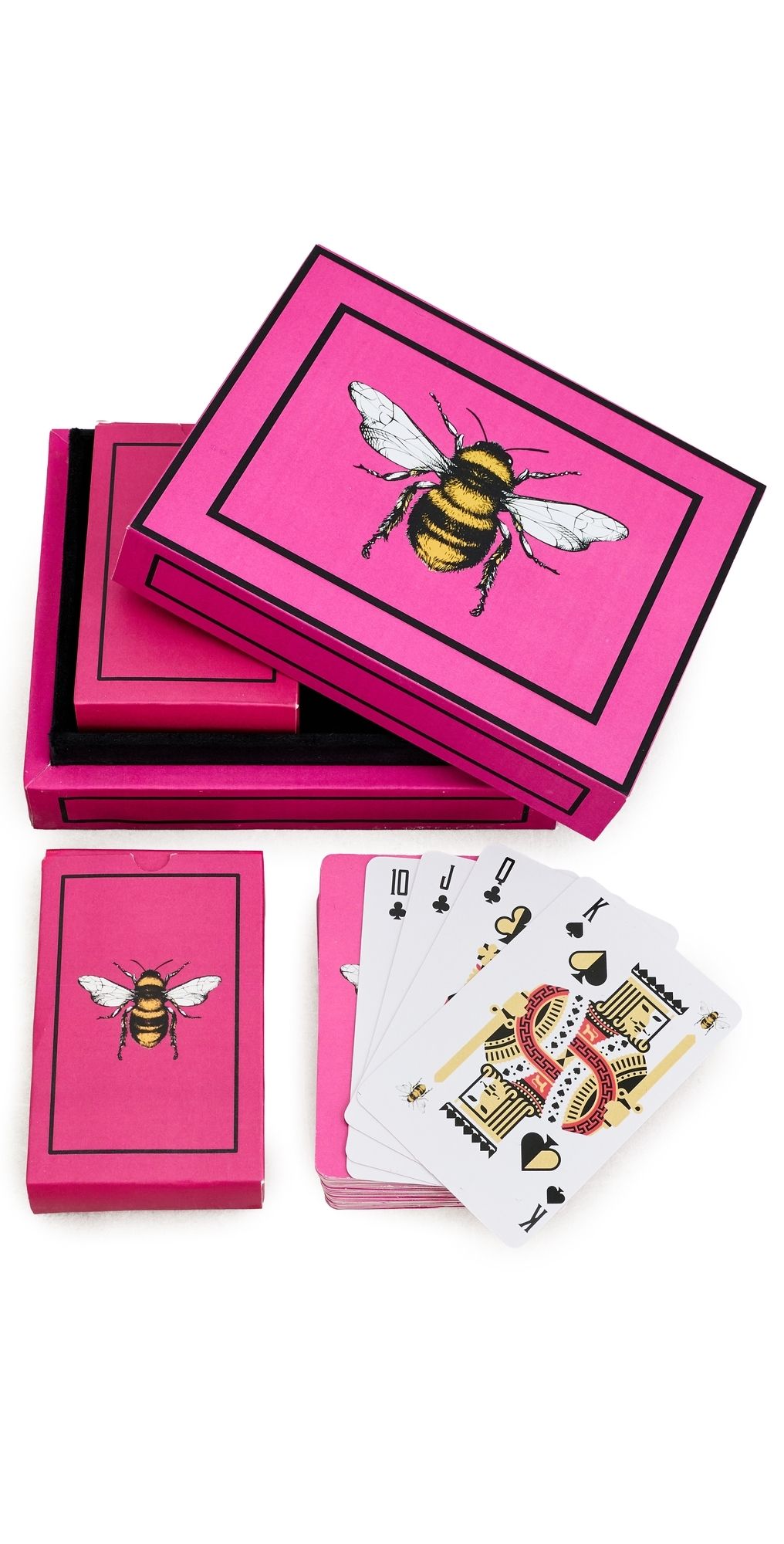 Les Ottomans Bee Card Set Pink One Size