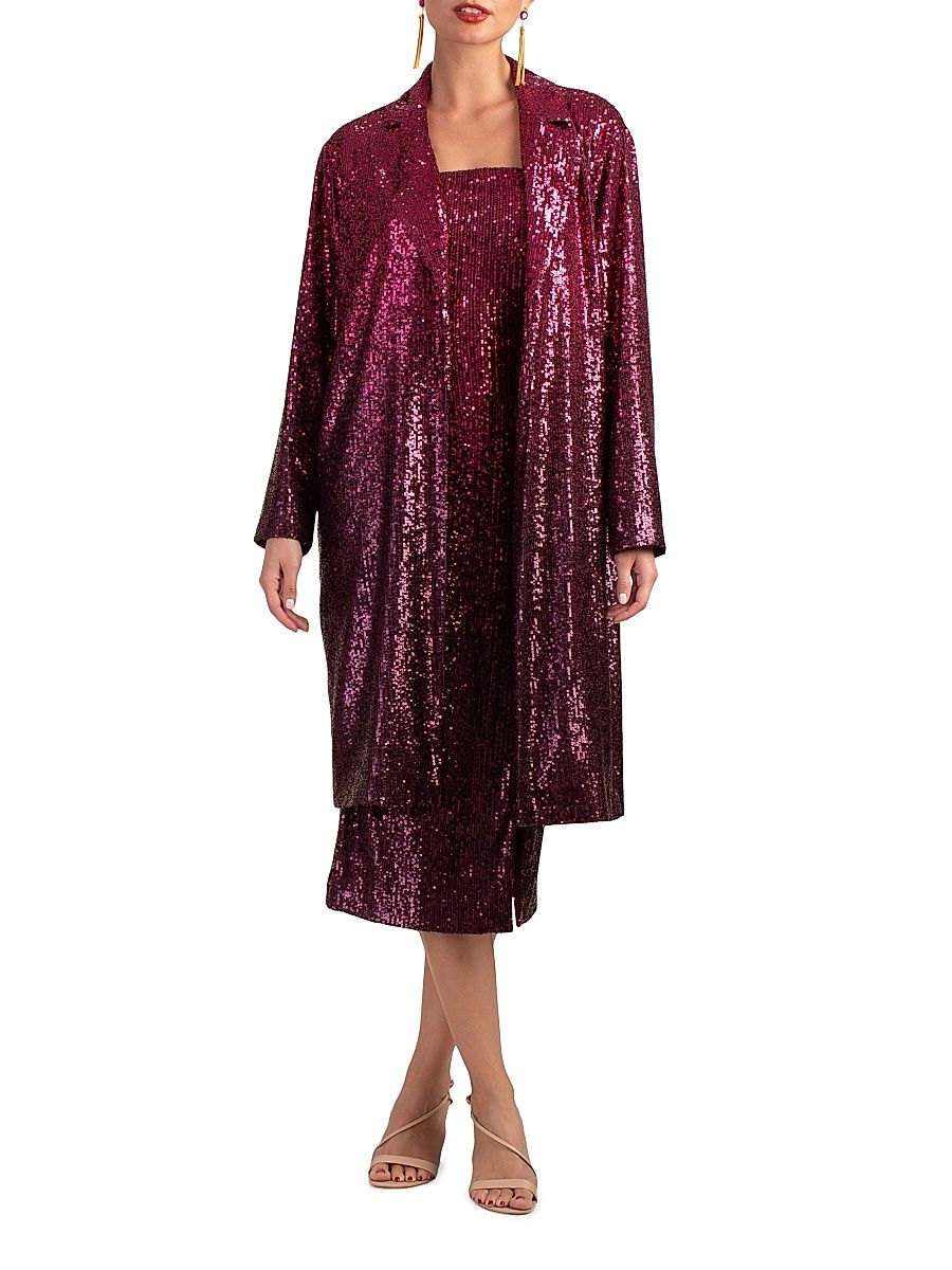 Women's Pisces Metallic Jacket - Festive Fuchsia Plum - Size Small