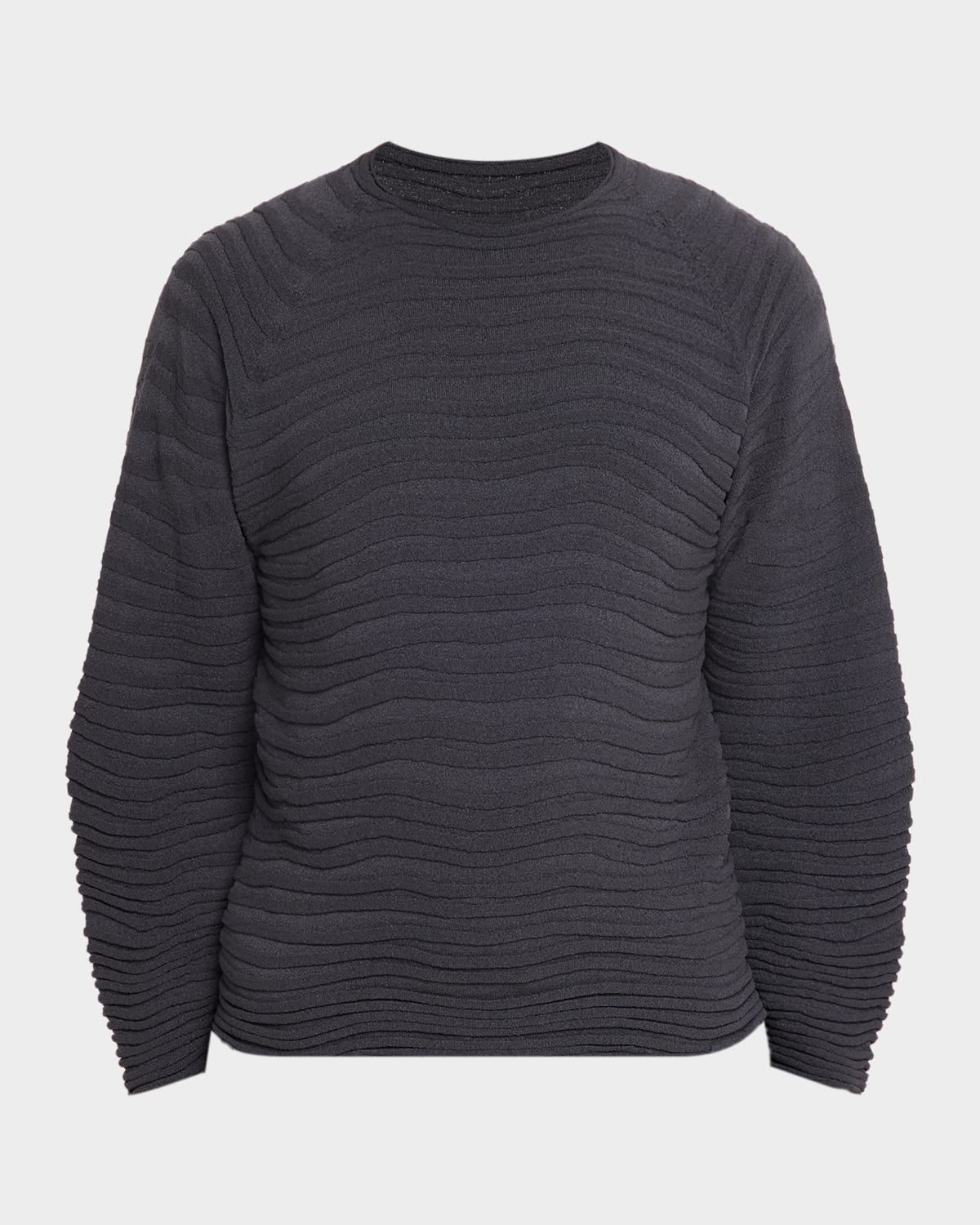 Men & apos;s Engrave Knit Cotton Crewneck Sweater