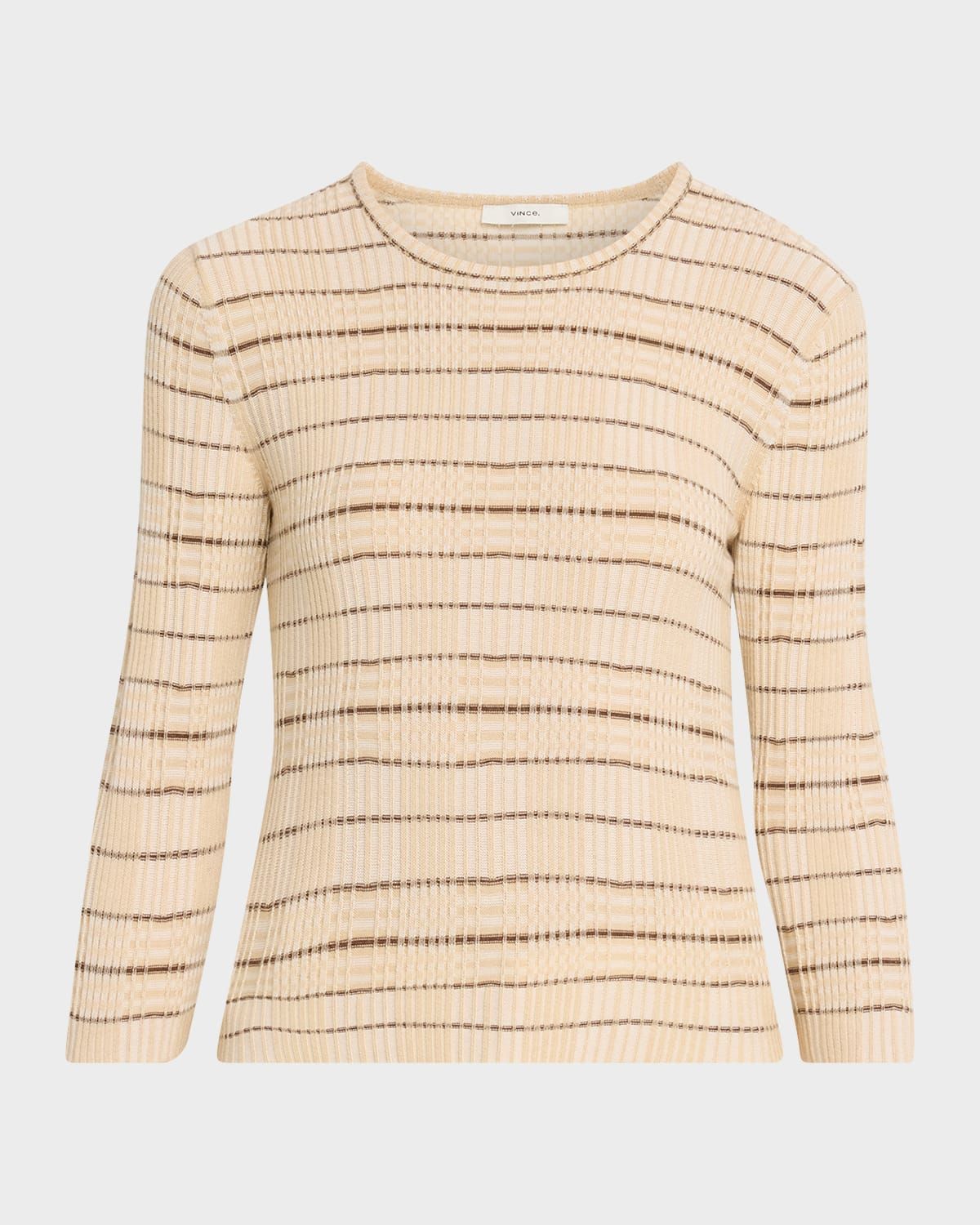 Plaid Elbow-Sleeve Sweater