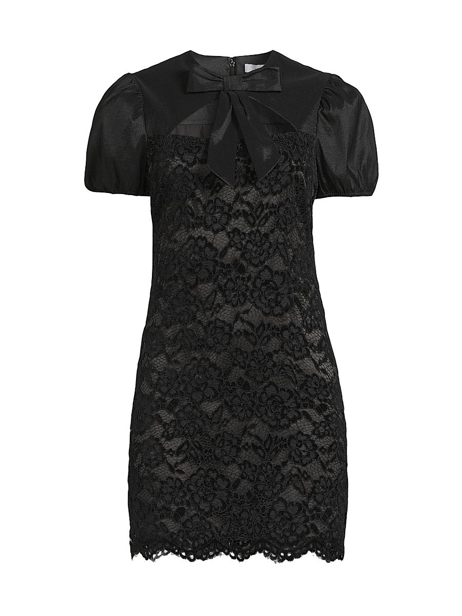 Women's Pirro Floral Lace Minidress - Black - Size 4