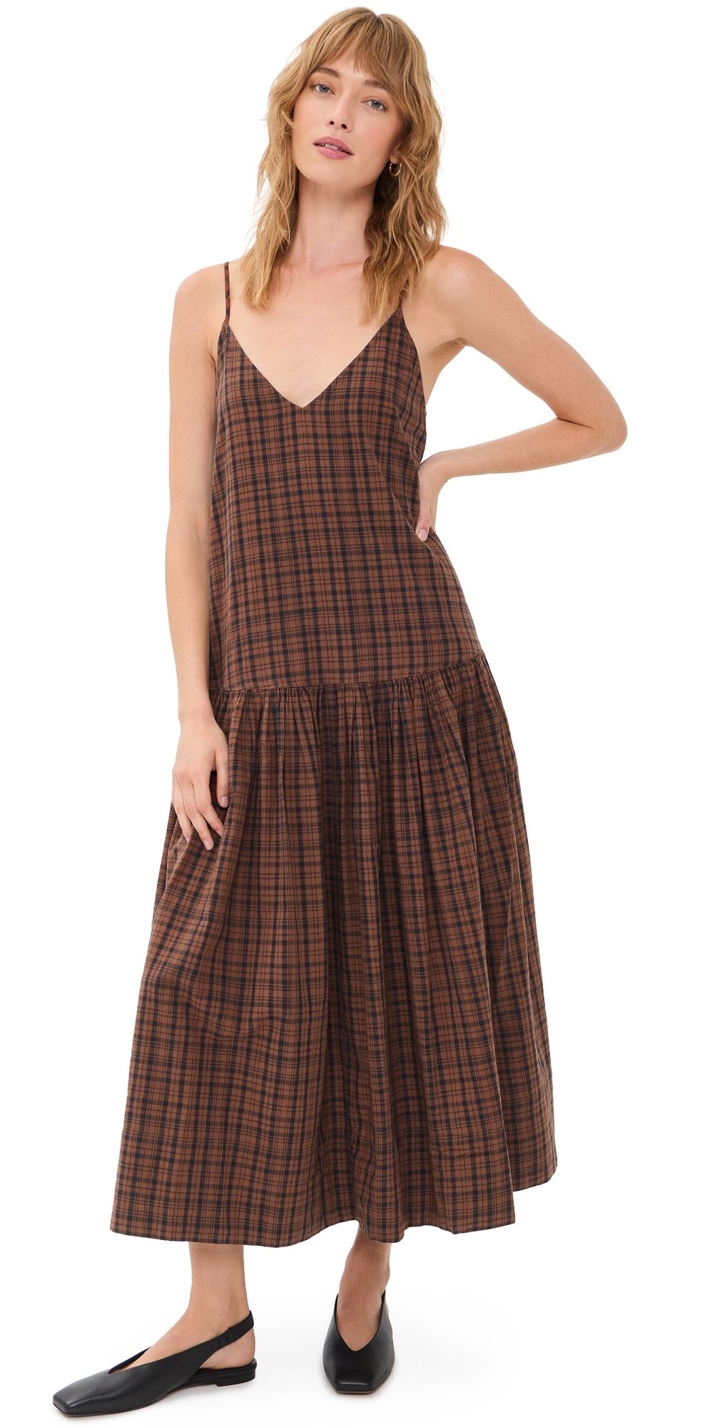 THE GREAT. The Drop Waist Dress Woodcrest Plaid 1