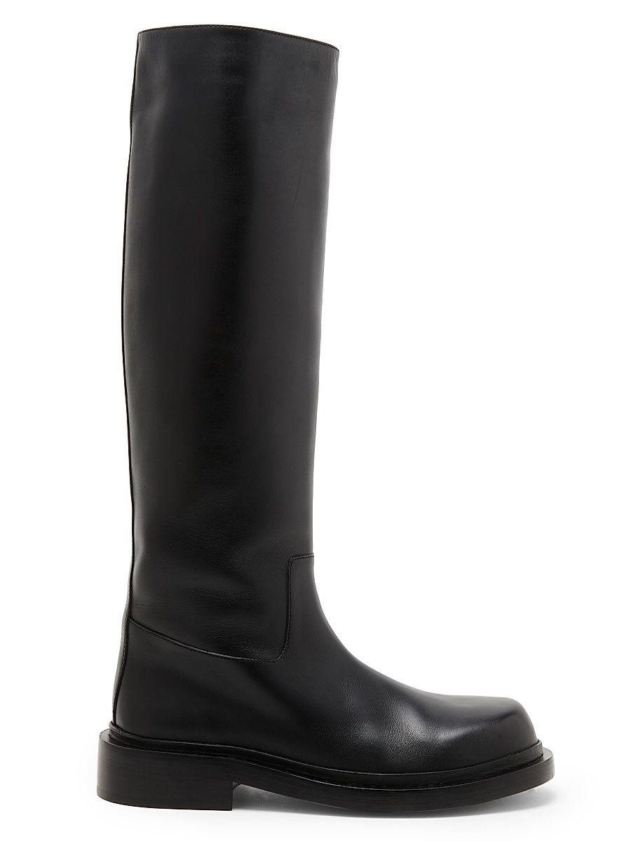 Women's Leather Knee-High Boots - Black - Size 11