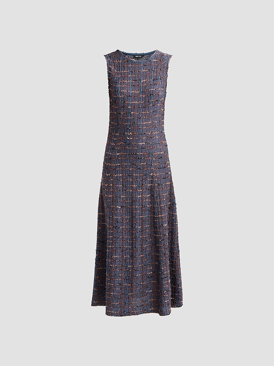 Misook Women's Textured A-Line Maxi Dress - Mahogany Star Dust Charmeuse Biscotti Black - Size XXL